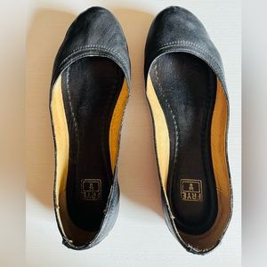 Frye black leather ballet flats